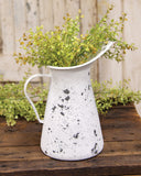 Distressed white decorative farmhouse pitcher
