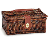Dark brown willow storage basket with lid