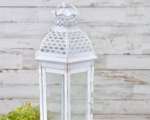 White lantern, Candle lanterns, Moroccan, Candleholders, Candle holders, White, Shabby chic, Farmhouse chic, JaBella Designs