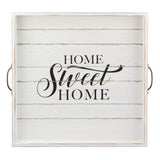 White distressed "Home Sweet Home" tray