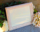 Pink and gold hand-painted wooden ornate picture frames