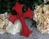 JaBella Designs, Red wooden cross, Wall hanging crosses, Barn red painted cross, Christian home decor