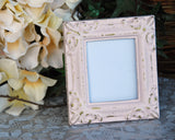 Small pink & gold hand-painted distressed frame