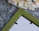 Hand-painted apple green wall gallery frames