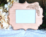 Ornate hand-painted shabby cottage chic blush pink wooden wall gallery picture frame decor