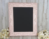 Ornate shabby pink & gold framed chalkboard