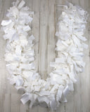 White shabby lace handmade fabric garland