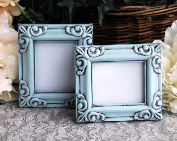 Hand-painted small light blue photo frame set
