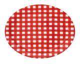 Red Gingham Tray, Stoneware, Red, White, Americana, Summer, Kitchen, Dining, Party Decorations, Supplies, Home Decor, JaBella Designs