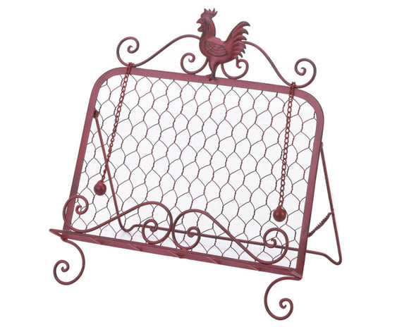 Red rooster cookbook stand