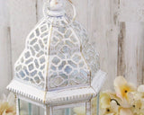 Shabby white distressed ornate lantern