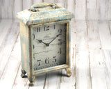 Shabby chic clock, Table clock, Farmhouse chic clock, Blue clock, Robin's egg blue, JaBella Designs
