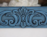Coastal blue embellished 5x7 wood wall hanging gallery picture frame decor