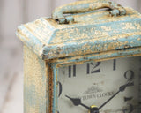 Robin’s egg blue chippy distressed fixer Upper Style desk clock, JaBella Designs home Decor 