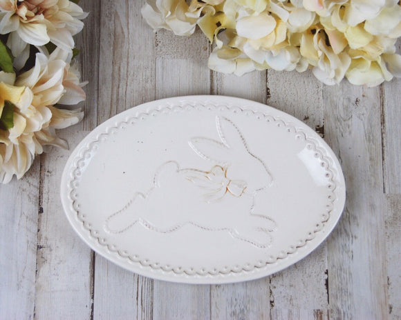 Easter serving tray, Small platter, Spring decorations, Neutral Easter decor, Easter dinner, JaBella Designs, Murfreesboro, Spring platter, Appetizer tray, Spring farmhouse kitchen
