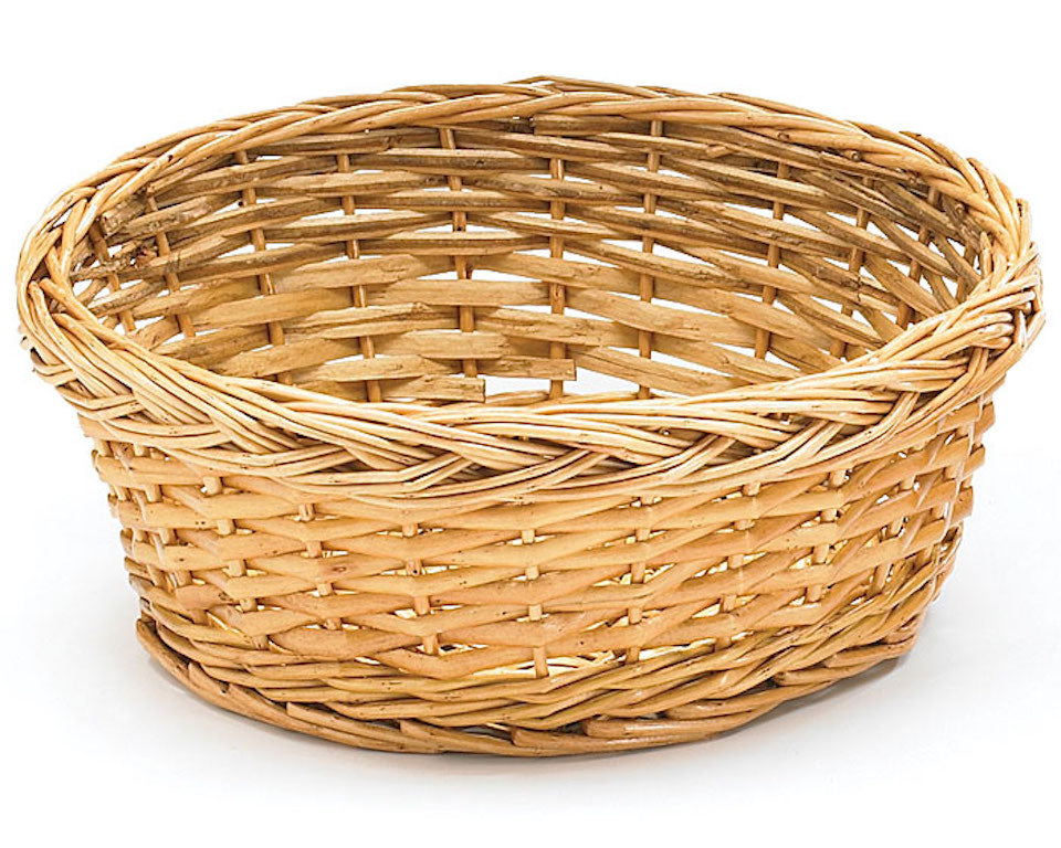 Round light stained woven willow storage basket – JaBella Designs